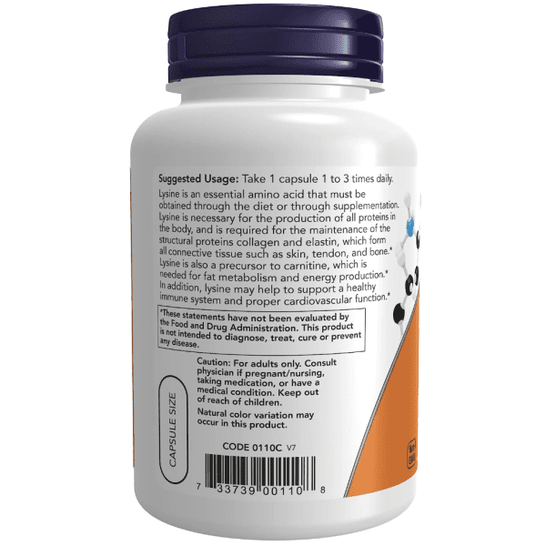 L-Lysine from NOW Supplements Side