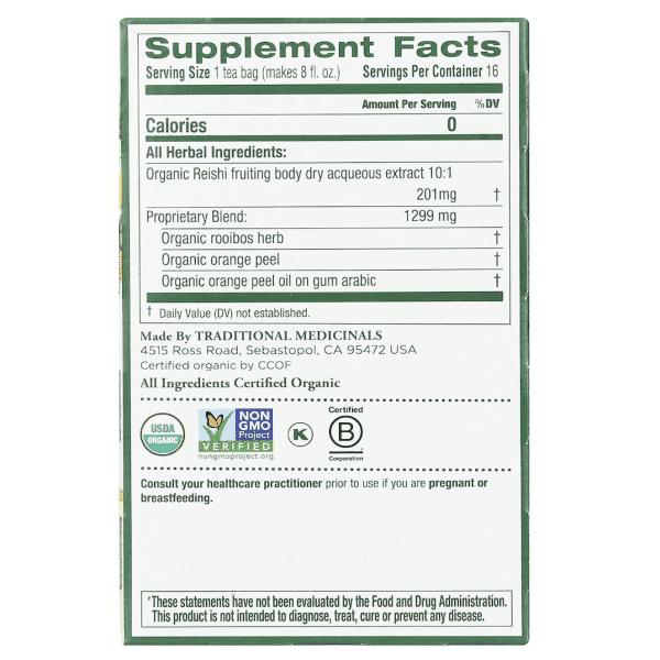 Supplemental Facts for Mushroom Tea