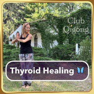 Melissa doing Swimming Dragon in Qigong for Thyroid Health to heal hypothyroidism