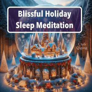 Snow Globe with words: Blissful Holiday Sleep Meditation
