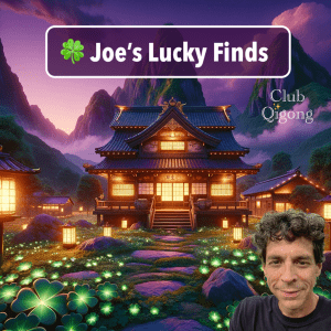 Joe at Chinese style store with 4 leaf clovers