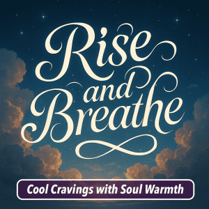 Clouds and starlight around words: Rise and Breath: Cool Cravings with Soul Warmth