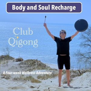 Joe with Buffalo Drum on Beach.